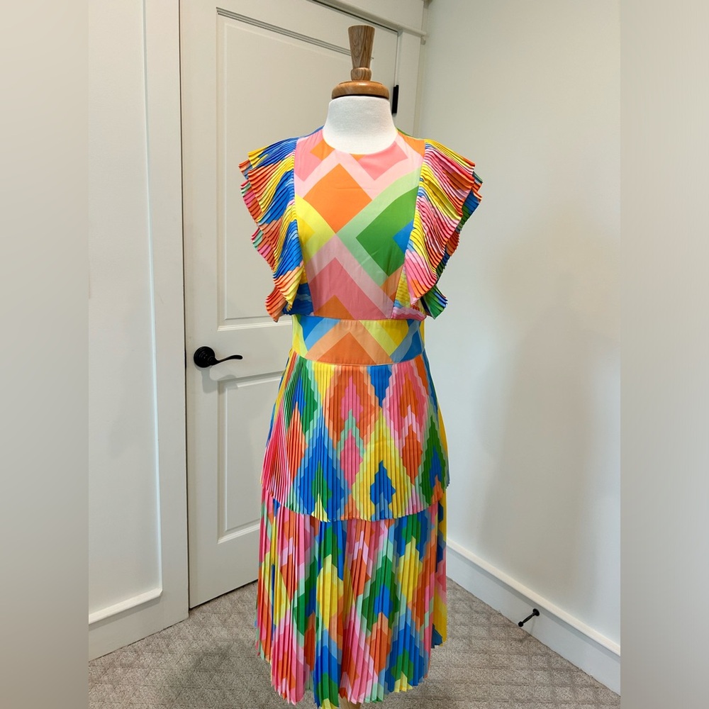 NWT Emily McCarthy Multicolor Geometric Dress Medium